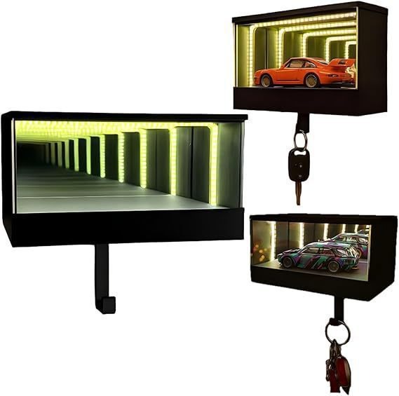 Garage Key Rack 3D Wall Mounted LED Display Box